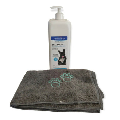  Shampoing 1litre Anti Démangeaisons Avec Une Serviette, Pour Chiens.