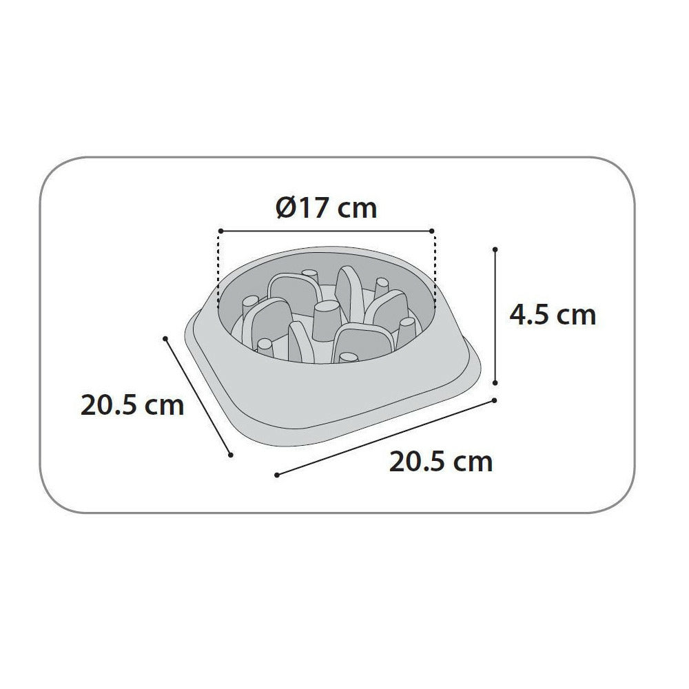  Gamelle Bobo 1 Anti Glouton Grise 500 Ml ø 17 Cm Pour Chien