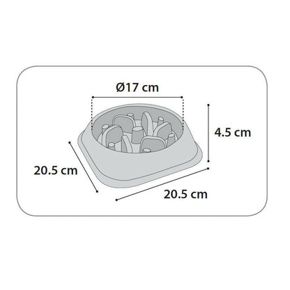  Gamelle Bobo 1 Anti Glouton Grise 500 Ml ø 17 Cm Pour Chien