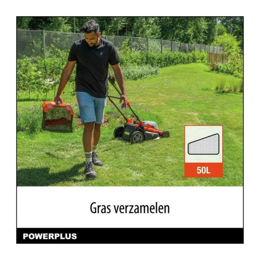  Tondeuse Sans Fil 20v 34cm Brushless - Powdpglws1 - Livrée Avec Batterie 20v 4,0ah + Chargeur Rapide