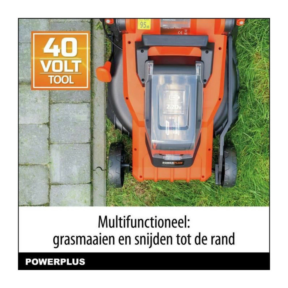  Tondeuse Sans Fil 20v 34cm Brushless - Powdpglws1 - Livrée Avec Batterie 20v 4,0ah + Chargeur Rapide