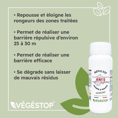  Répulsif Rats, Souris & Mulots - 500 Ml