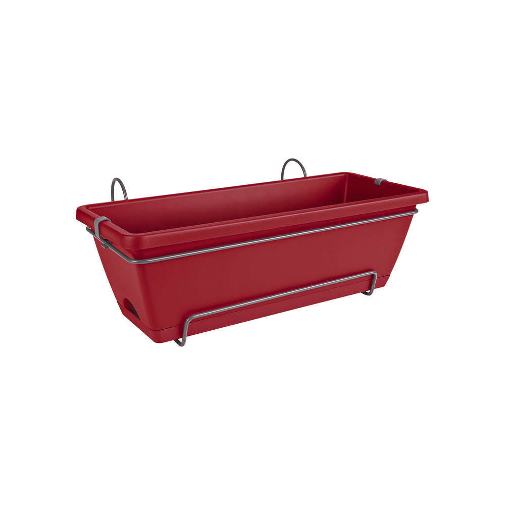 Elho Jardinière Barcelona En Plastique Rouge - 50x28,6x21,4 Cm