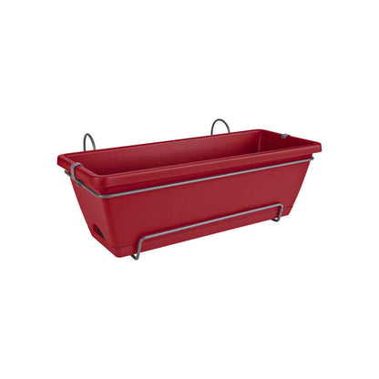 Elho Jardinière Barcelona En Plastique Rouge - 50x28,6x21,4 Cm