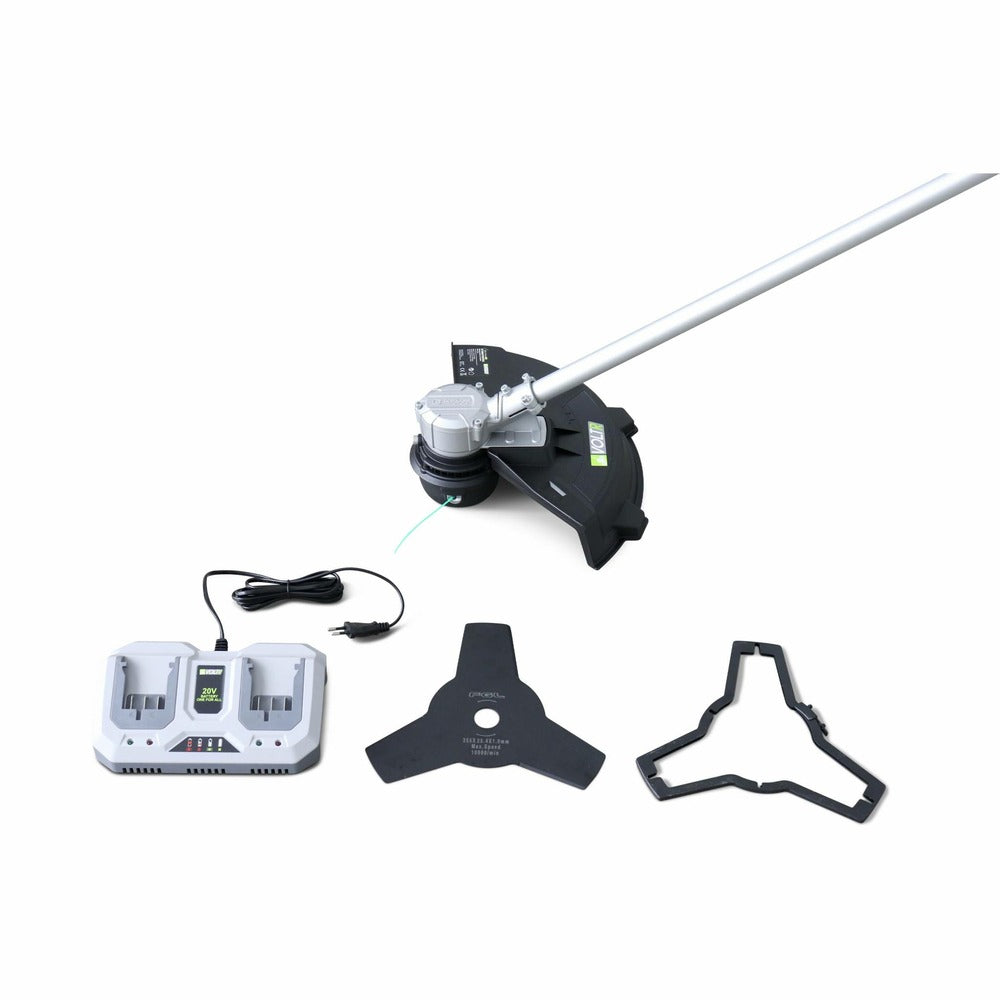  Voltr 36v – Débroussailleuse ø38cm Sans Fil – Avec 2 Batteries Litihium 2.0ah + Double Chargeur Charge Rapide. 1 Bobine Double Fil