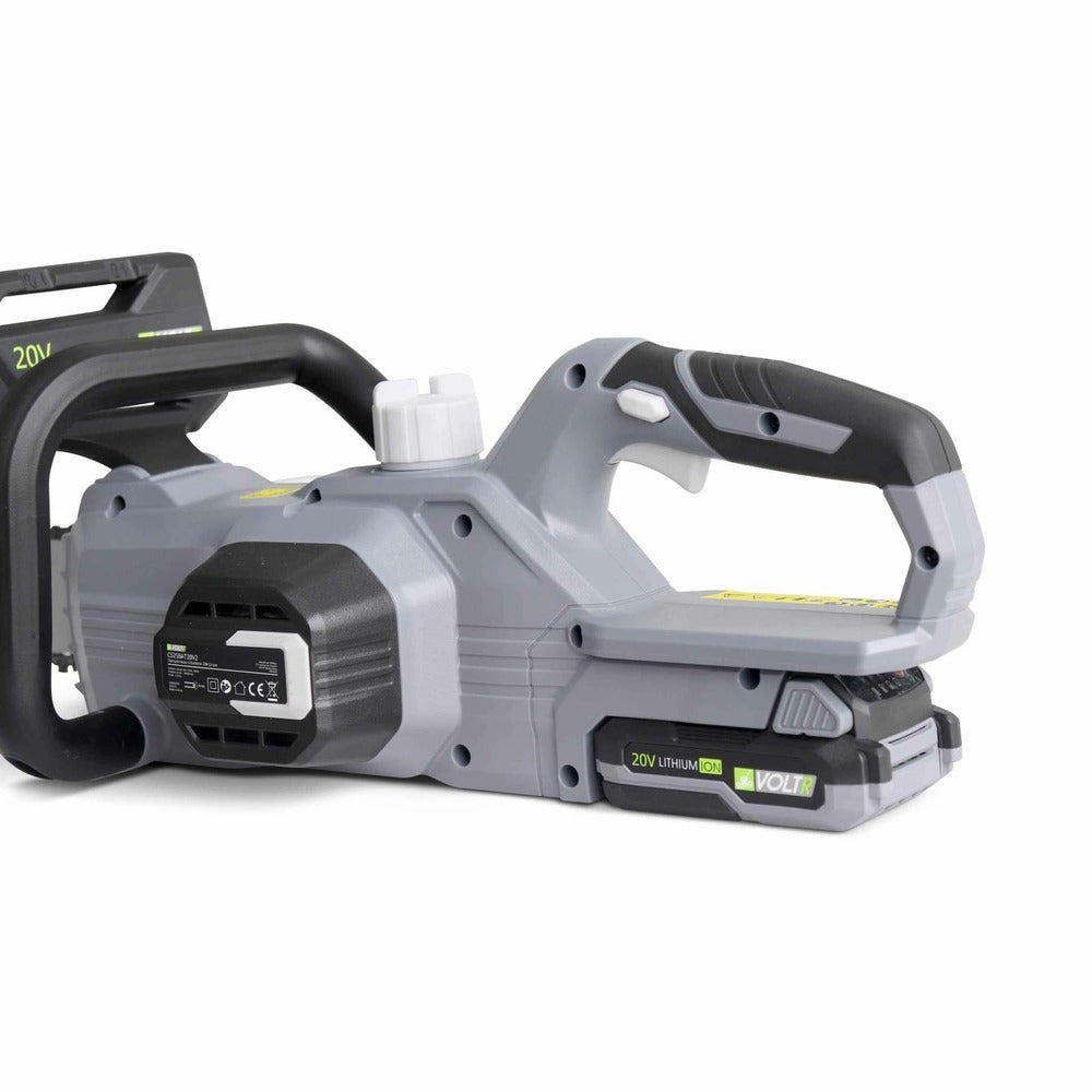  Voltr 20v– Tronçonneuse 25cm (10’’) – Avec Batterie Lithium 2.0ah + Chargeur 20v. Normes Ce
