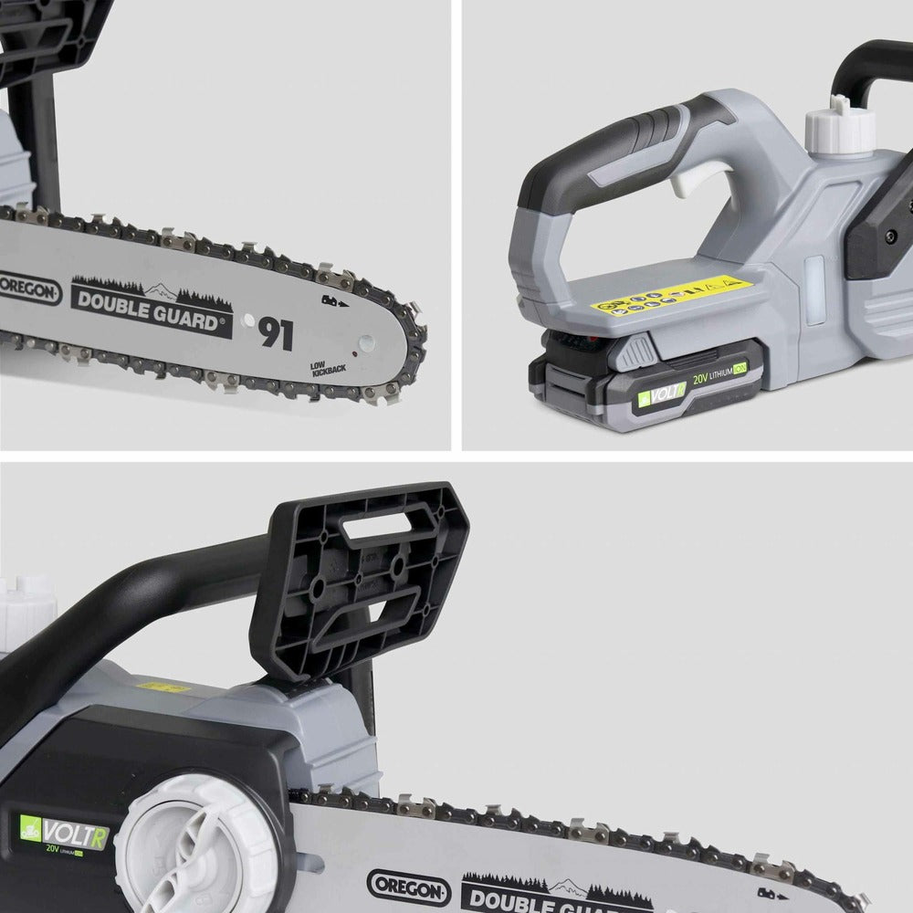  Voltr 20v– Tronçonneuse 25cm (10’’) – Avec Batterie Lithium 2.0ah + Chargeur 20v. Normes Ce