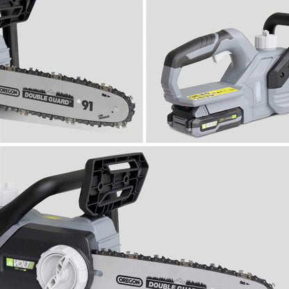  Voltr 20v– Tronçonneuse 25cm (10’’) – Avec Batterie Lithium 2.0ah + Chargeur 20v. Normes Ce