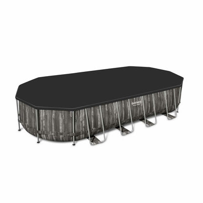 Kit Piscine Géante Complet Bestway – Spinelle – Piscine Ovale Tubulaire 7x3 M Motif Aspect Bois. Pompe De Filtration. Échelle. Bâche