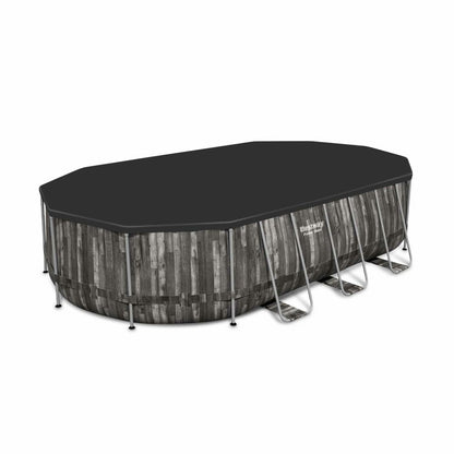  Kit Piscine Géante Complet Bestway – Spinelle – Piscine Ovale Tubulaire 6x3 M Motif Aspect Bois. Pompe De Filtration. Échelle. Bâche