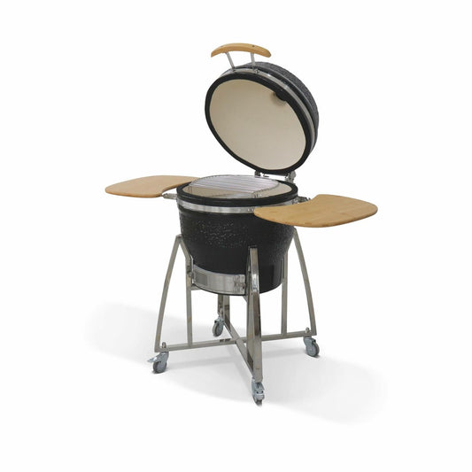  Barbecue Charbon En Céramique. Kamado ø 57cm. Avec Chariot. Garde Au Chaud. Récupérateur De Cendre Et Housse. Tablettes Rétractables