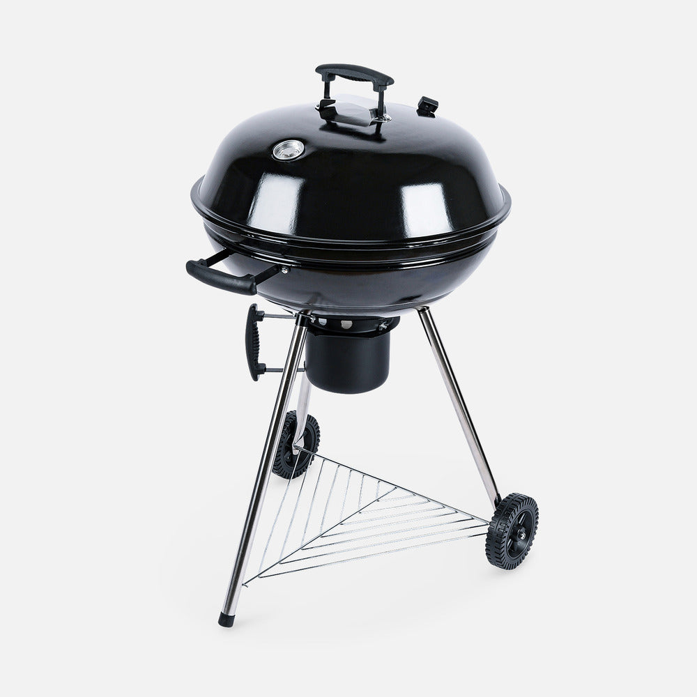  Barbecue Charbon De Bois ø57cm - Georges - Noir émaillé. Barbecue Avec Aérateurs. Émaillé. Fumoir. Récupérateur De Cendres