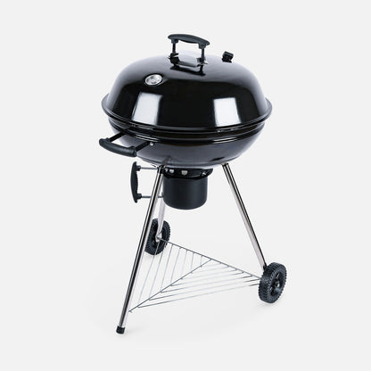  Barbecue Charbon De Bois ø57cm - Georges - Noir émaillé. Barbecue Avec Aérateurs. Émaillé. Fumoir. Récupérateur De Cendres