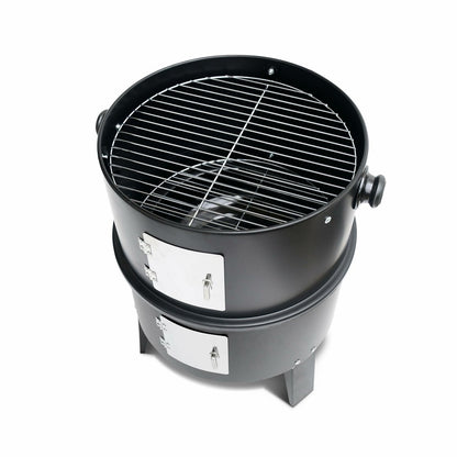  Barbecue Fumoir Au Charbon De Bois ø38cm – Edouard – Smoker Avec Aérateur. Fumoir. Gril. Boite De Fumage. Noir