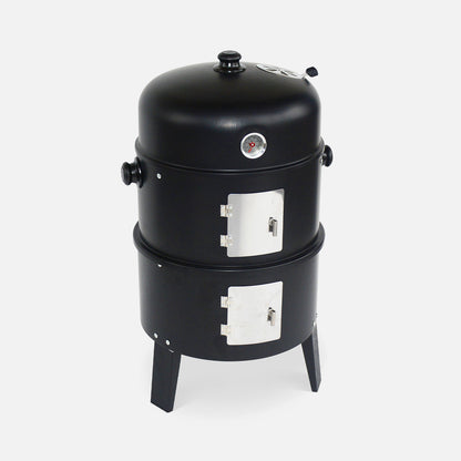  Barbecue Fumoir Au Charbon De Bois ø38cm – Edouard – Smoker Avec Aérateur. Fumoir. Gril. Boite De Fumage. Noir