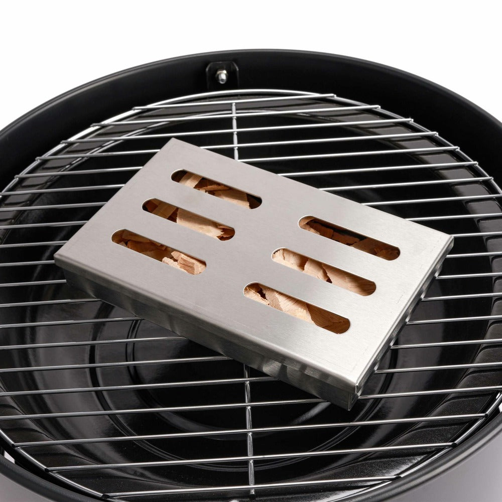  Barbecue Fumoir Au Charbon De Bois ø38cm – Edouard – Smoker Avec Aérateur. Fumoir. Gril. Boite De Fumage. Noir