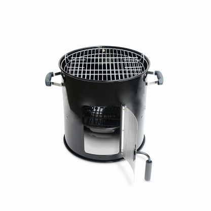  Barbecue Fumoir Au Charbon De Bois ø44cm – Jacques – Smoker Premium Avec Aérateurs. Fumoir. Gril. Boite De Fumage. Noir