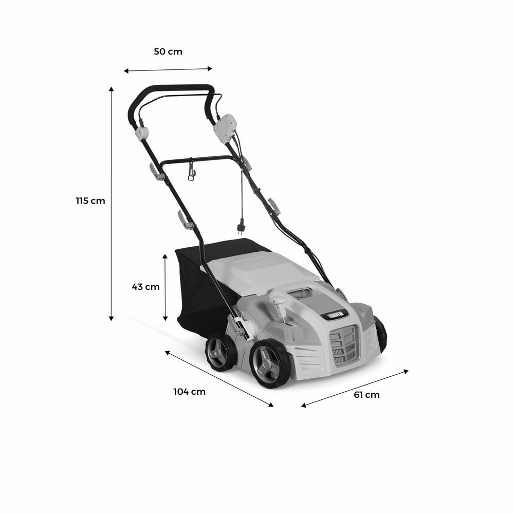  Voltr - Scarificateur électrique Gazon 1800w - Outil 2en1 Aérateur Et Démousseur Pelouse. 2 Rouleaux : Couteaux Et Griffes.