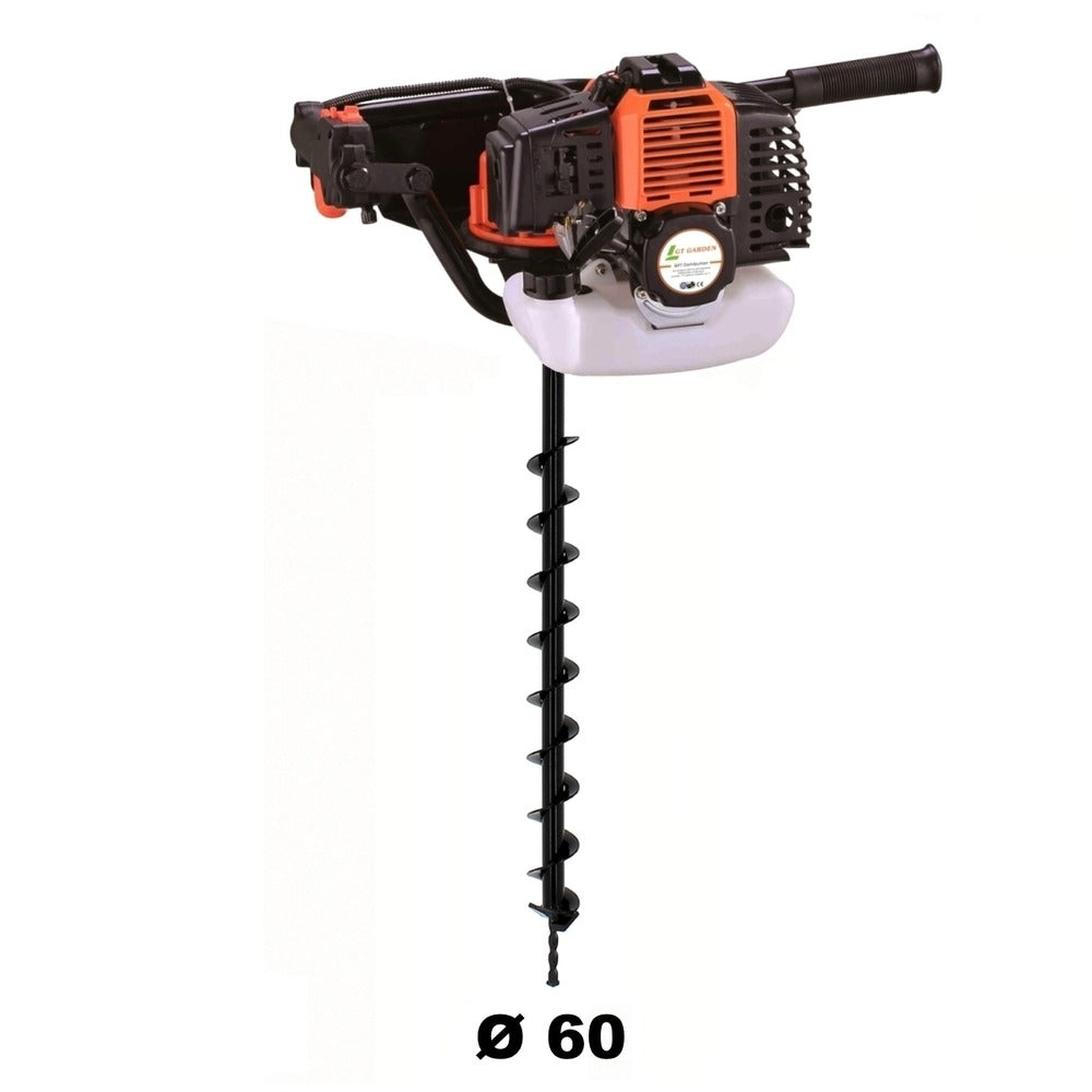  Tarière Thermique 52 Cm3 - 3 Cv + Mèche 60 Mm