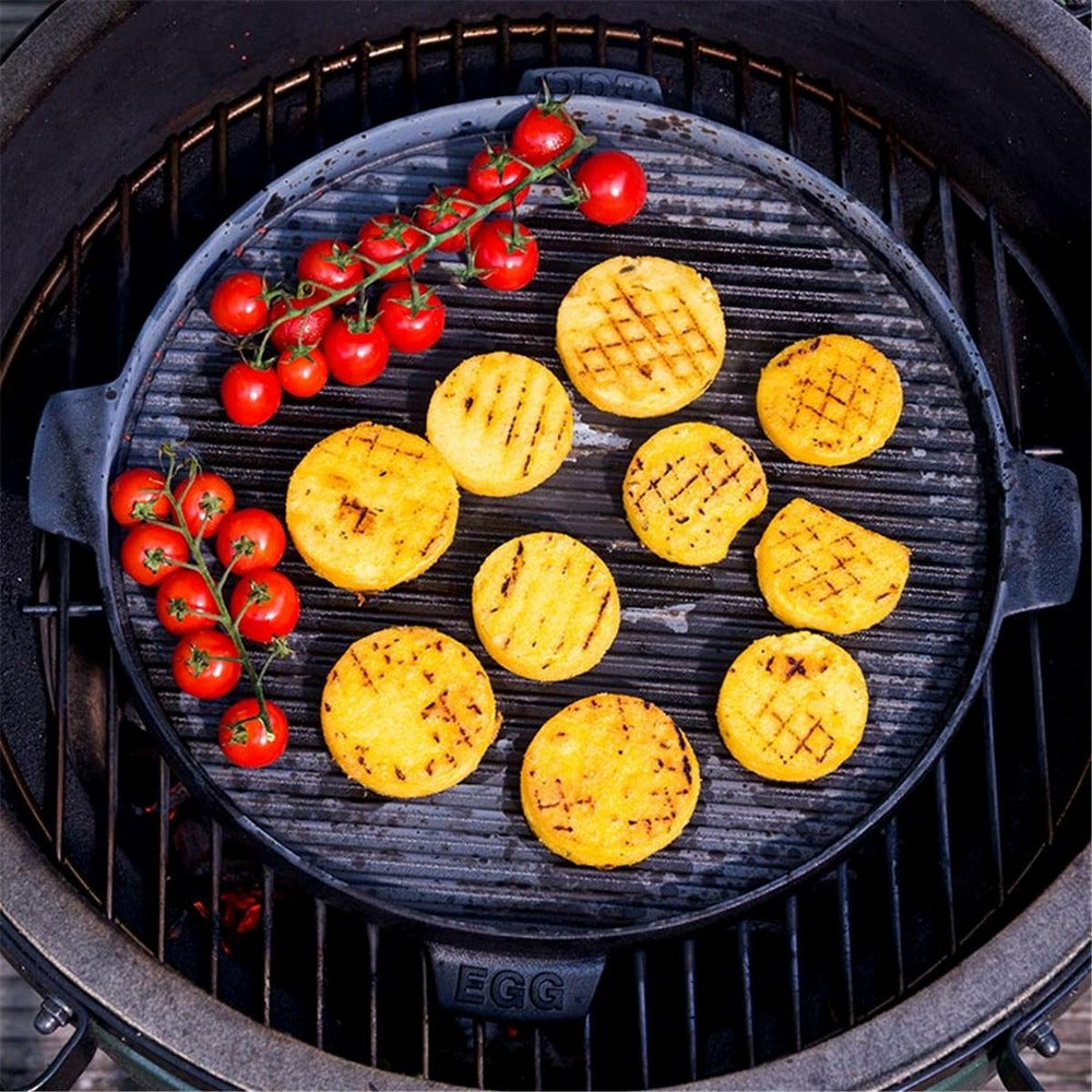 BIG GREEN EGG - Plancha Ronde En Fonte Réversible Big Green Egg 2XL/XL/L