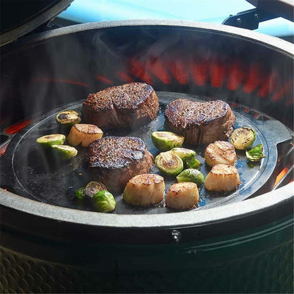  BIG GREEN EGG - Plancha Ronde En Fonte Réversible Big Green Egg 2XL/XL/L