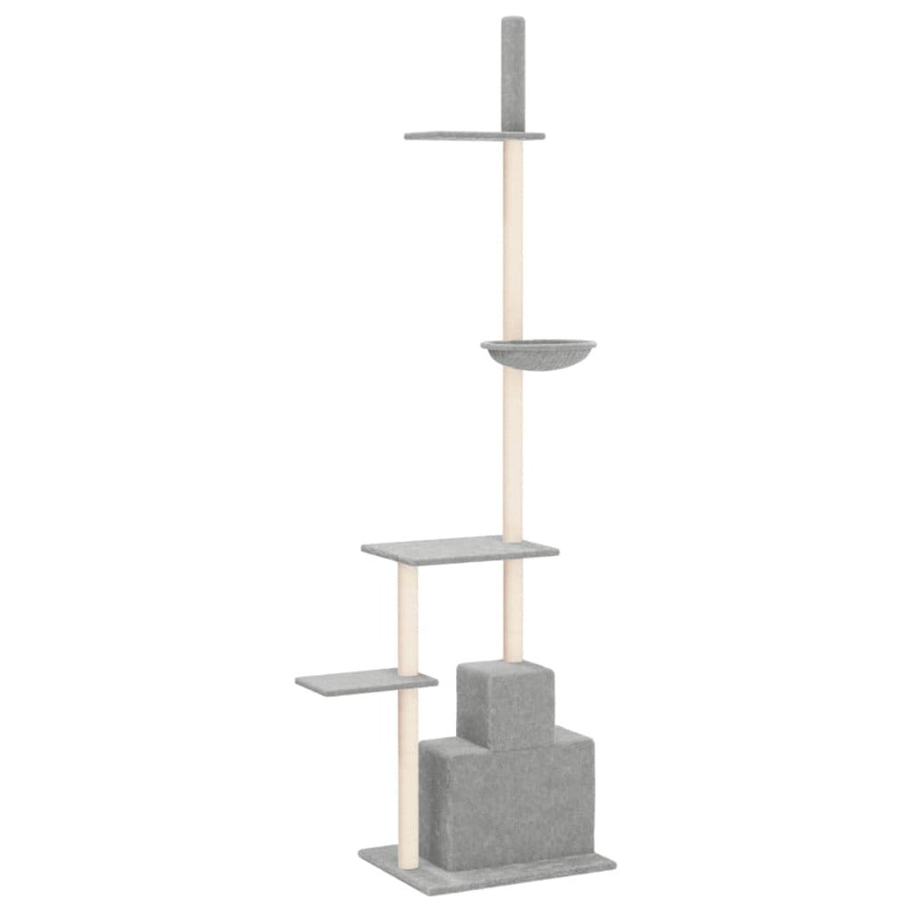 VIDAXL Arbre à Chat Du Sol Au Plafond Gris Clair 250,5-276,5 Cm