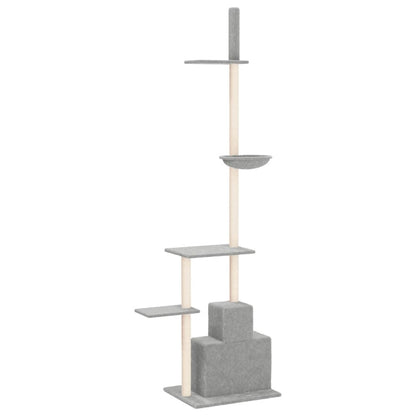 VIDAXL Arbre à Chat Du Sol Au Plafond Gris Clair 250,5-276,5 Cm