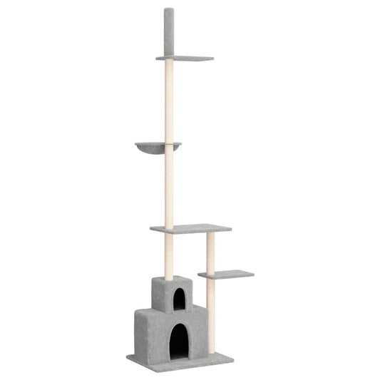 VIDAXL Arbre à Chat Du Sol Au Plafond Gris Clair 250,5-276,5 Cm