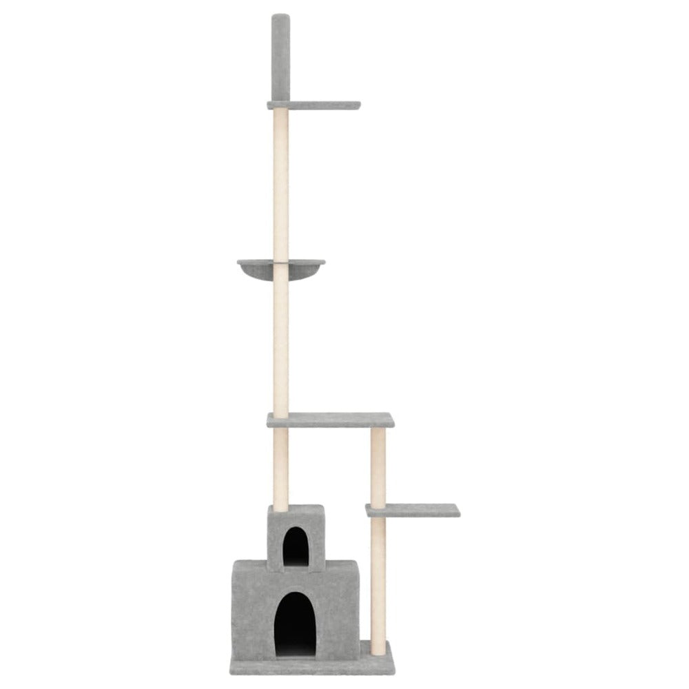 VIDAXL Arbre à Chat Du Sol Au Plafond Gris Clair 250,5-276,5 Cm