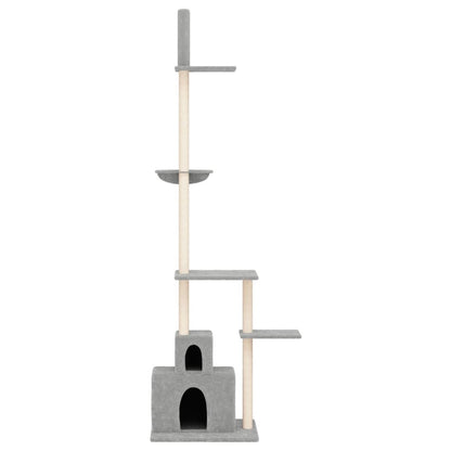 VIDAXL Arbre à Chat Du Sol Au Plafond Gris Clair 250,5-276,5 Cm