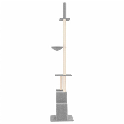 VIDAXL Arbre à Chat Du Sol Au Plafond Gris Clair 250,5-276,5 Cm