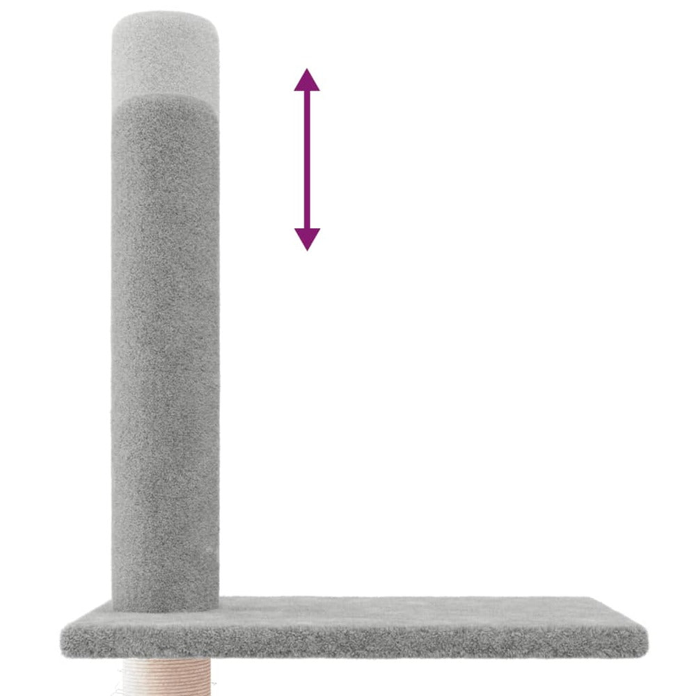 VIDAXL Arbre à Chat Du Sol Au Plafond Gris Clair 250,5-276,5 Cm