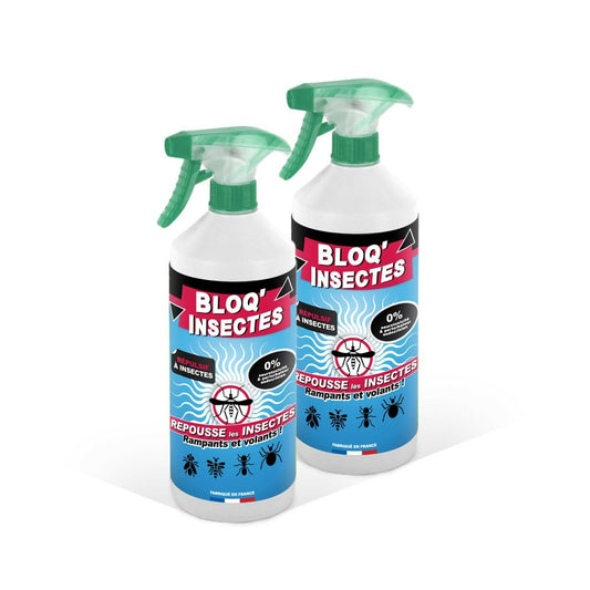  Lot 2l Répulsif Spray Nouvelle Formule - Repousse Insectes Volants & Rampants - Fabriqué En France