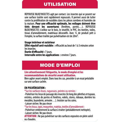  Lot 2l Répulsif Spray Nouvelle Formule - Repousse Insectes Volants & Rampants - Fabriqué En France