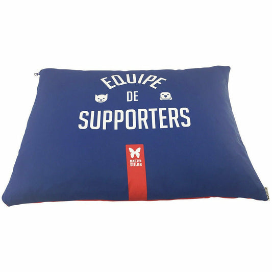 MARTIN SELLIER Coussin Déhoussable Pour Chiens Et Chats Bleu | Blanc | Rouge