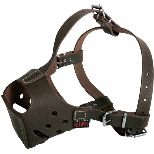 MARTIN SELLIER Muselière Pour Chiens En Cuir Ultime Pour Amstaff & Rottweile