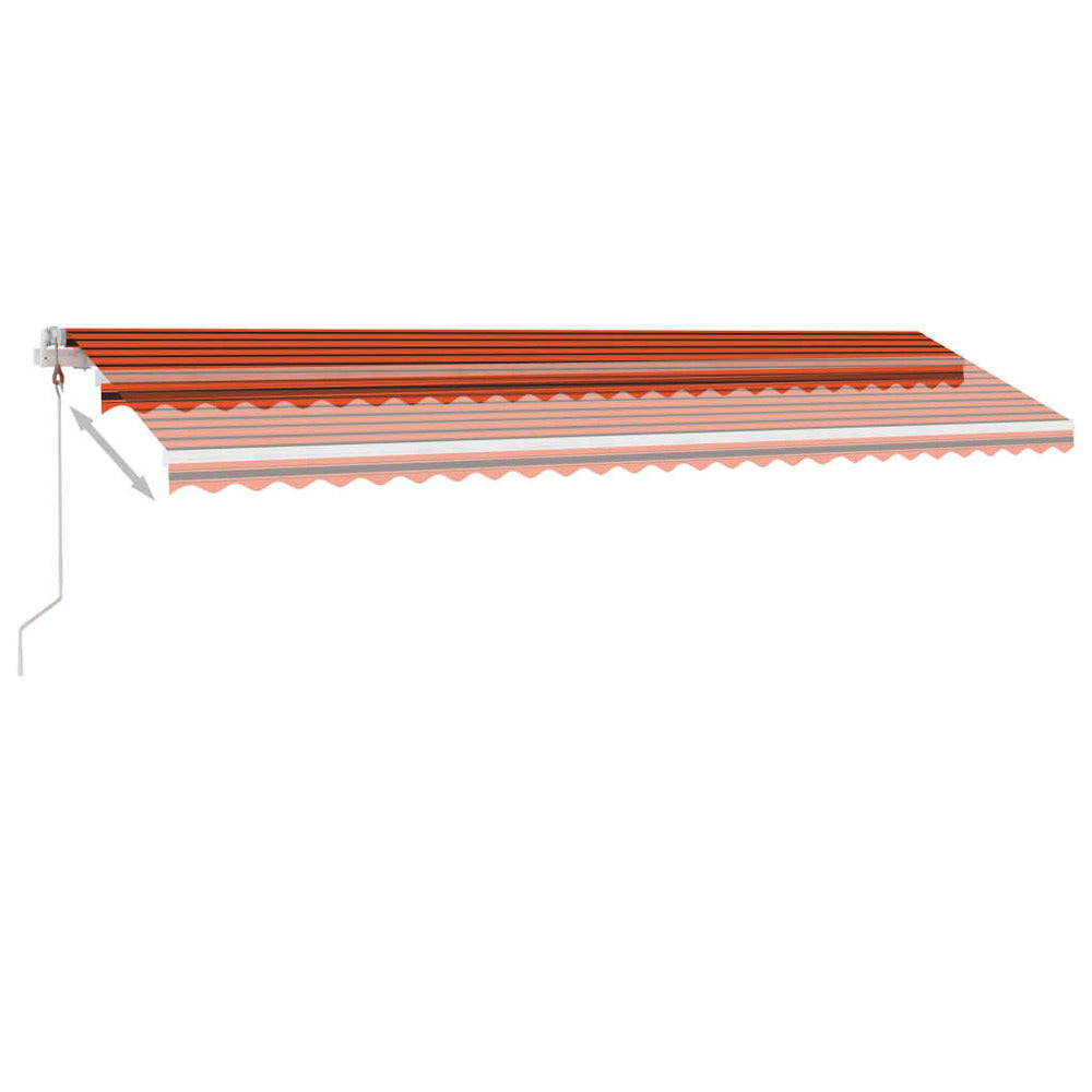 VIDAXL Auvent Automatique Capteur De Vent Led 600x300 Cm Orange Marron