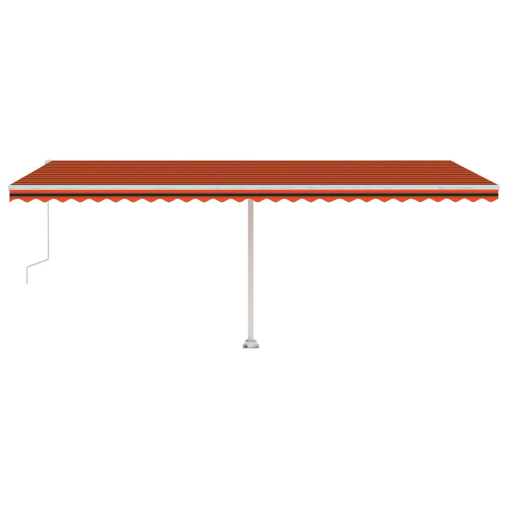 VIDAXL Auvent Automatique Capteur De Vent Led 600x300 Cm Orange Marron