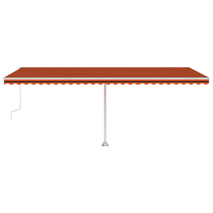 VIDAXL Auvent Automatique Capteur De Vent Led 600x300 Cm Orange Marron
