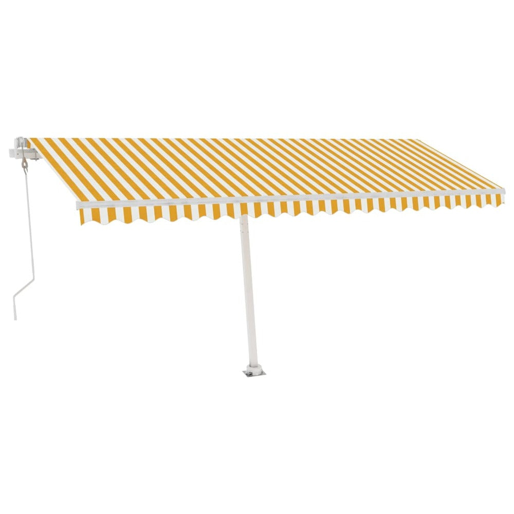 VIDAXL Auvent Automatique Capteur De Vent Led 500x350cm Jaune Et Blanc