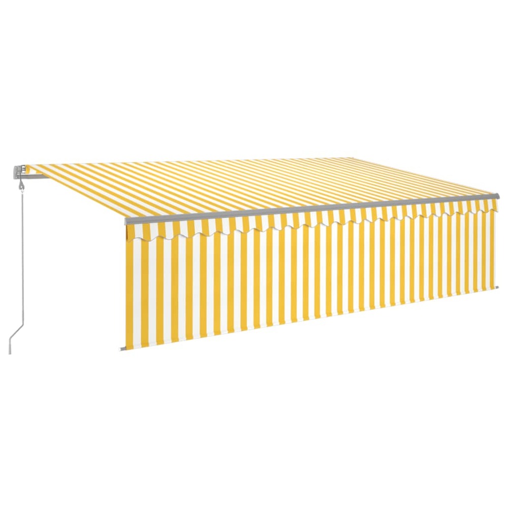 VIDAXL Auvent Rétractable Automatique Avec Store 5x3 M Jaune Et Blanc
