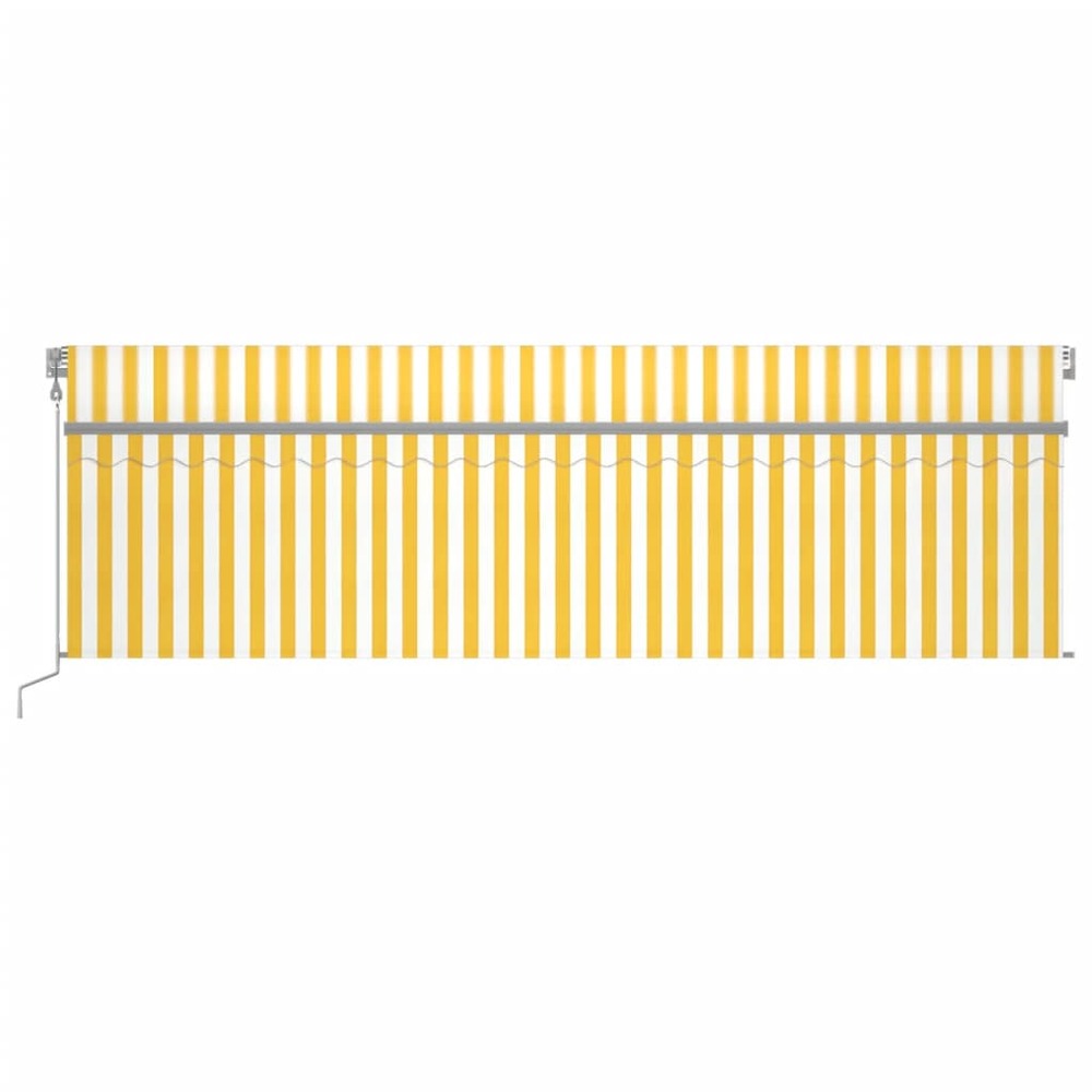 VIDAXL Auvent Rétractable Automatique Avec Store 5x3 M Jaune Et Blanc