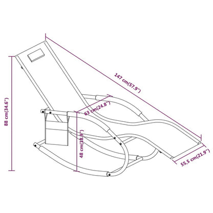 VIDAXL Chaises Longues à Bascule 2 Pcs Crème Acier Et Textilène