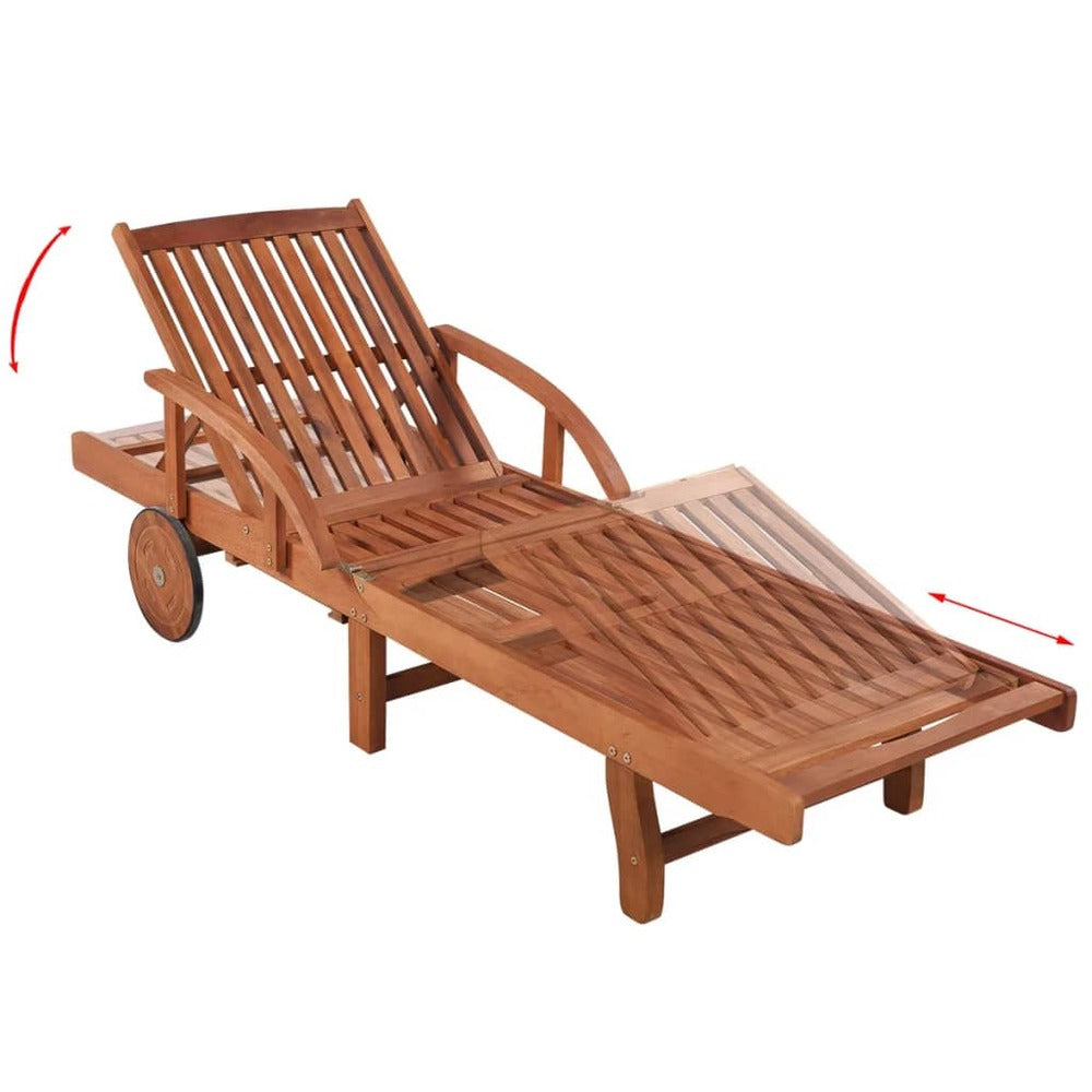 VIDAXL Chaise Longue Avec Coussin Bois D'acacia Solide