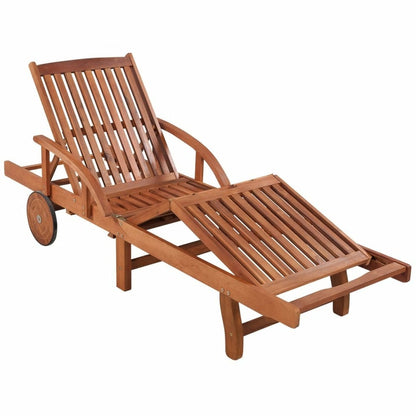 VIDAXL Chaise Longue Avec Coussin Bois D'acacia Solide