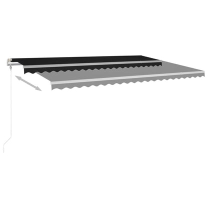 VIDAXL Auvent Automatique Et Capteur De Vent/led 500x300 Cm Anthracite