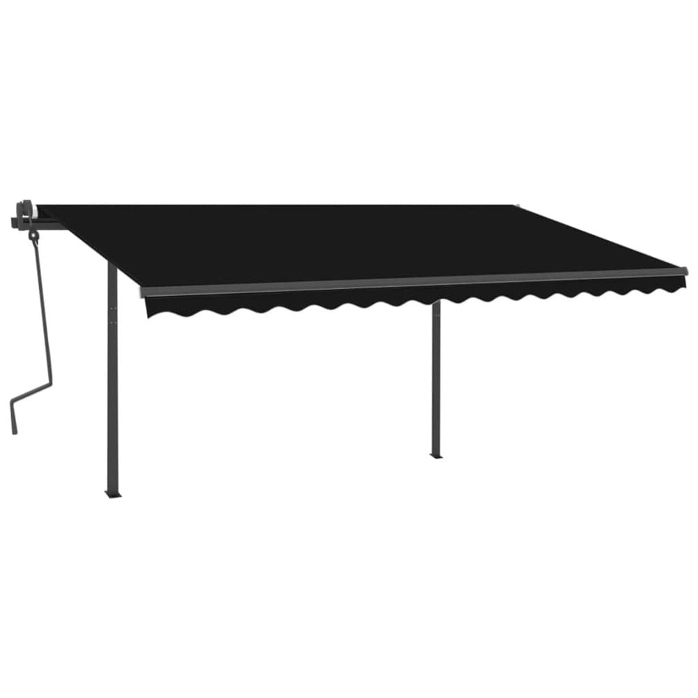 VIDAXL Auvent Rétractable Automatique Avec Poteaux 4x3 M Anthracite