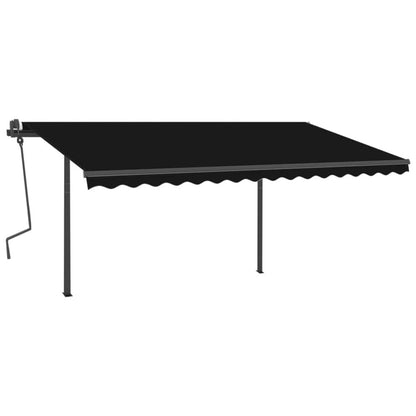 VIDAXL Auvent Rétractable Automatique Avec Poteaux 4x3 M Anthracite