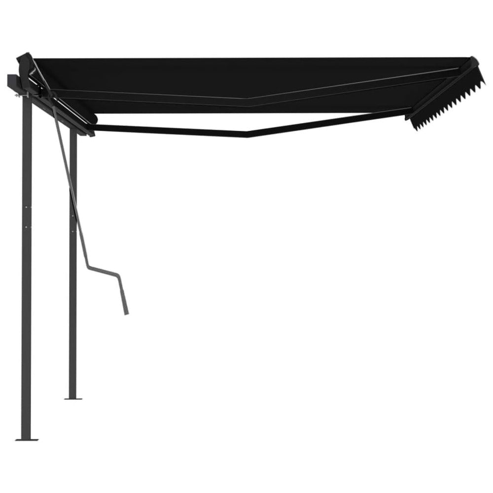 VIDAXL Auvent Rétractable Automatique Avec Poteaux 4x3 M Anthracite