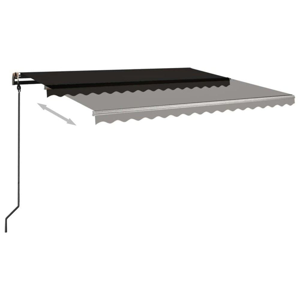 VIDAXL Auvent Rétractable Automatique Avec Poteaux 4x3 M Anthracite